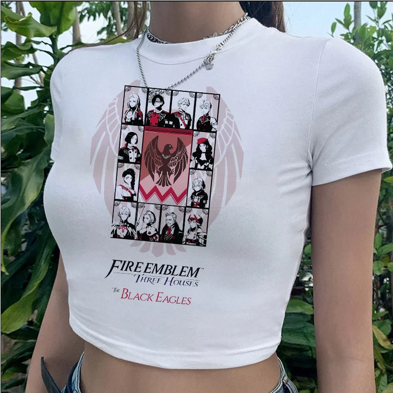 

Женская футболка с эмблемой огня, графическая женская одежда y2k