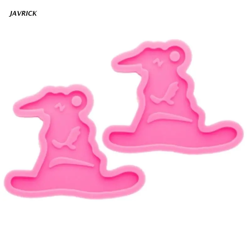

Pink Shiny Witch Hat Shape Keychain Silicone Mold for Valentine Love Gift Craft