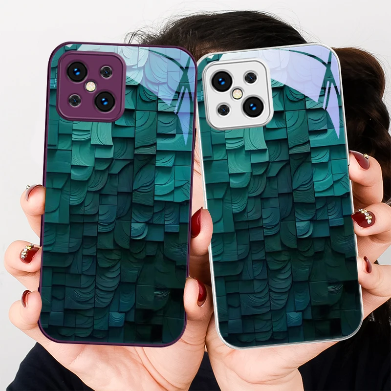 Splicing Stone Pattern For Find X5 X3 Lite Reno 6 4Z 5G OPPO A72 79 73 58 A54S OnePlus Nord N200 Tempered glass phone case