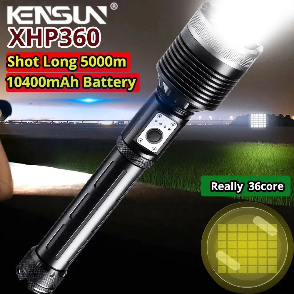 Мощный прожектор XHP360 с поворотом на 360 градусов 4 * фитили фонарики типа C