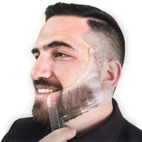 2021 new men beard shaping styling template comb transparent mens moustache moulding combs beauty tool for beard trim templates