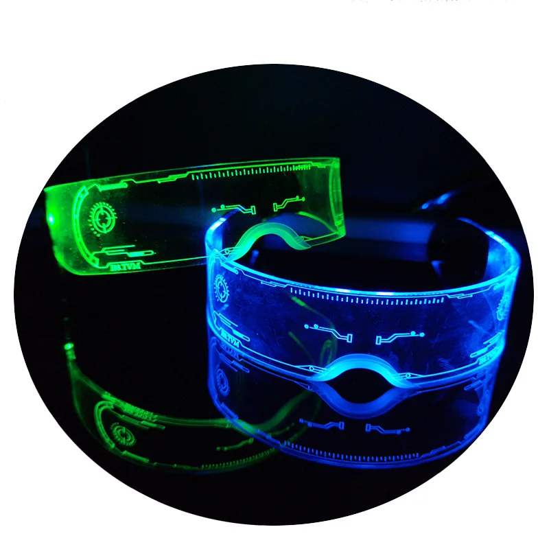 Cool Led Glasses Luminous Sunglasses Cyberpunk  flash Party Glasses Rave Neon Mask Toys Vocal Concert Decorative Glasses  DJ images - 6