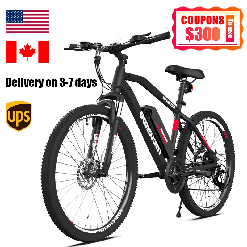 

Electric Bicycle 500W 48V 10.4 AH Lithium Battery Adult Mountain Cross-country Variable 7 Speed Ebike 27.5''X2.1 Fat TIre Ebike