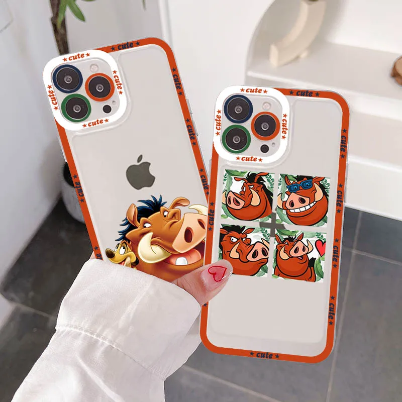 

Disney The Lion King Pumbaa Phone Case for iPhone 11 12 13 Mini Pro Max 14 Pro Max Case shell
