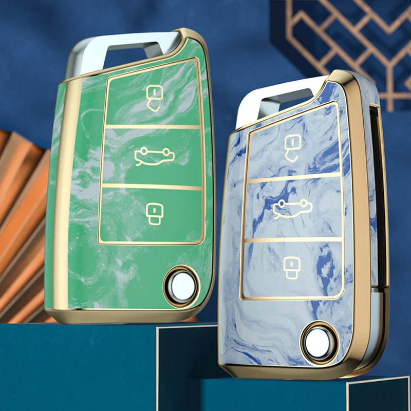 

Чехол для автомобильного ключа из ТПУ для VW Volkswagen Golf 7 MK7 Tiguan MK2, аксессуары для SEAT Ateca Leon FR 2 Ibiza для Skoda Octavia A7
