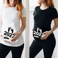 baby loading 2022 women printed pregnant t shirt girl maternity short sleeve pregnancy announcement shirt new mom clothes