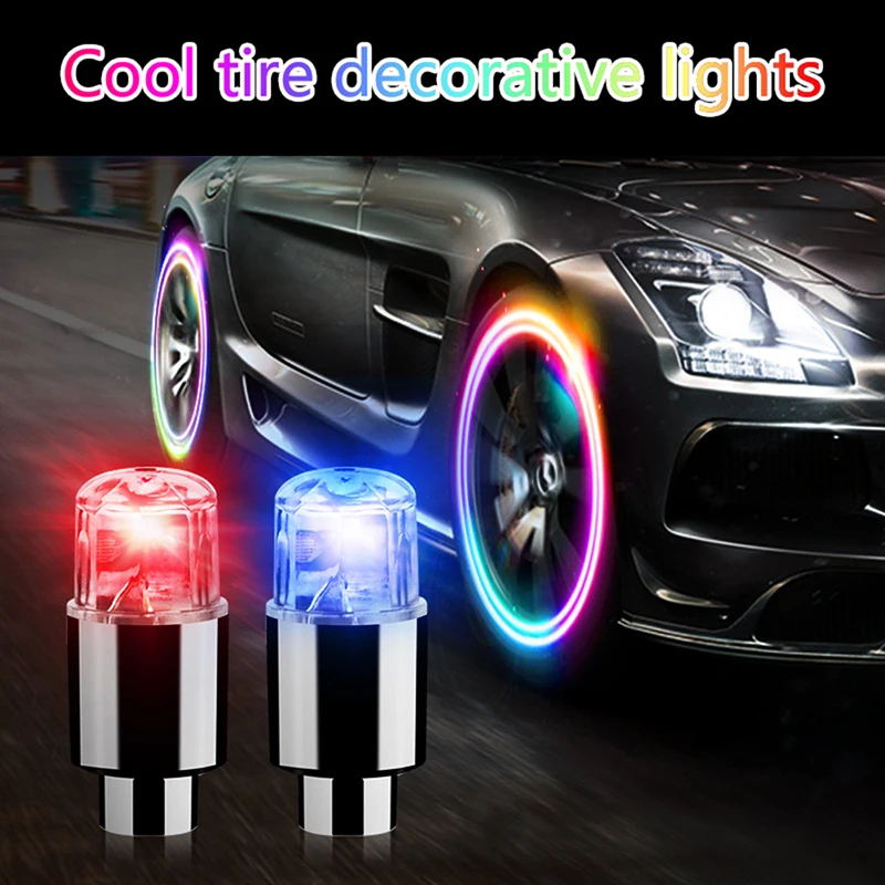 

2Pcs Wheel Lights Car Auto Wheel Tire Tyre Air Valve Stem LED Light Cap Cover Accessories For Bike Car Motorcycle Waterproof