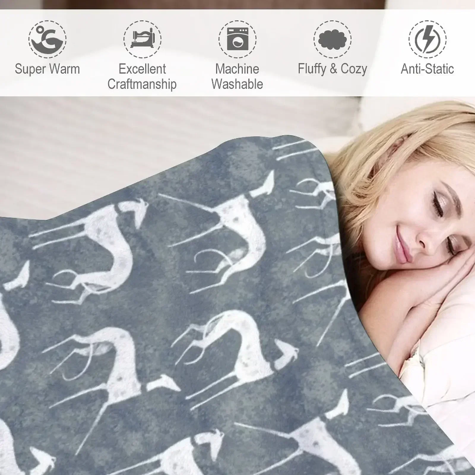 Белое одеяло Galgos мягкие клетчатые винтажные одеяла