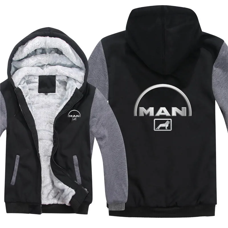 

Man Trucks Winter Hoodies Men Fashion Coat Wool Jacket Man Sweatshirts Warm Hoody Long Sleeve Coat