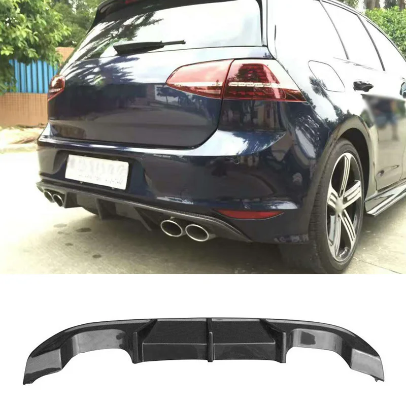 

Задний спойлер из настоящего углеродного волокна для Volkswagen VW Golf 7 Rline MK7R, только R, бампер 4 Exhust с 2 выхлопами