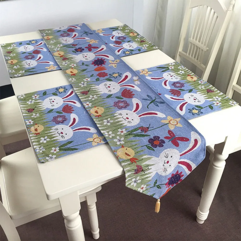 

Easter Table Runner Placemat Waterproof Heat Resistant Anti Slip Stain Proof Durable Soft Easy to Clean Festival Supply