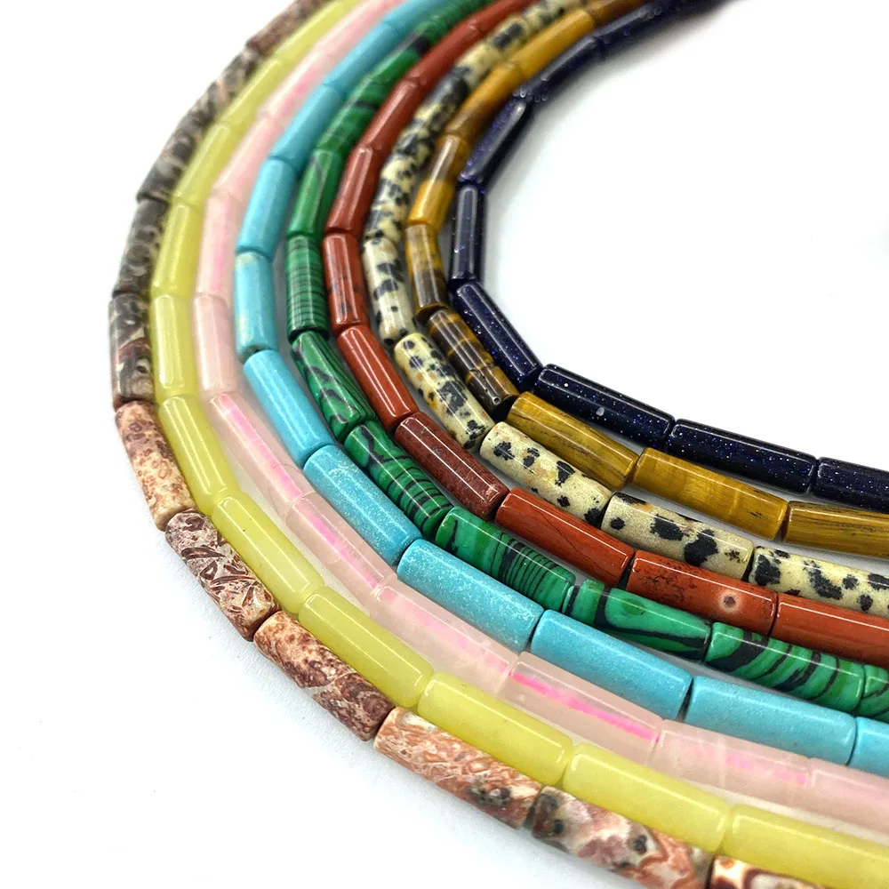 Ляпис-лазурь сумасшедший Агат фотобусина круглая трубка бисер 4x13 мм сделай сам