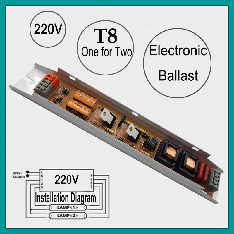Démarrage immédiat Ballast électronique Flux T8 220-240 V AC 2 x 36 W à Large Tension 