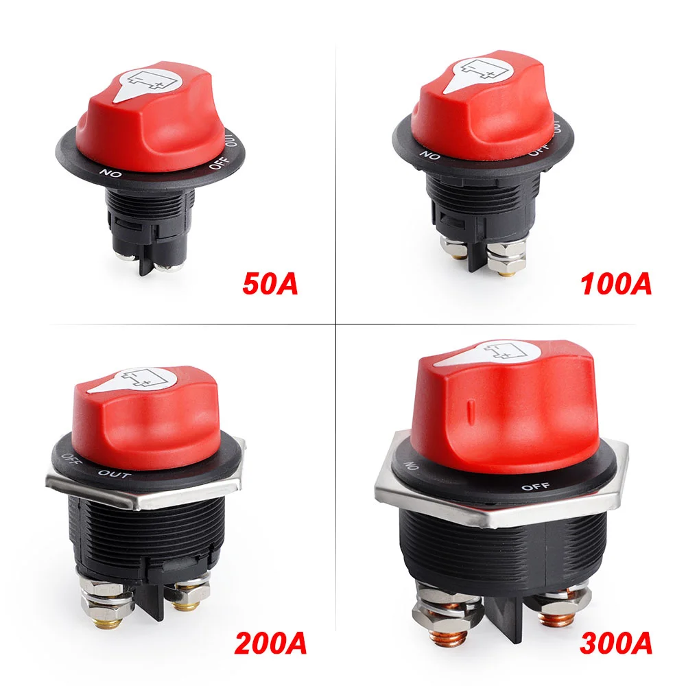 

DC 12V 50A 100A 200A 300A Car Rally Battery Switch Disconnecter Power Isolator Cut Off Switch Kit For Truck Car Motorcycle Boat