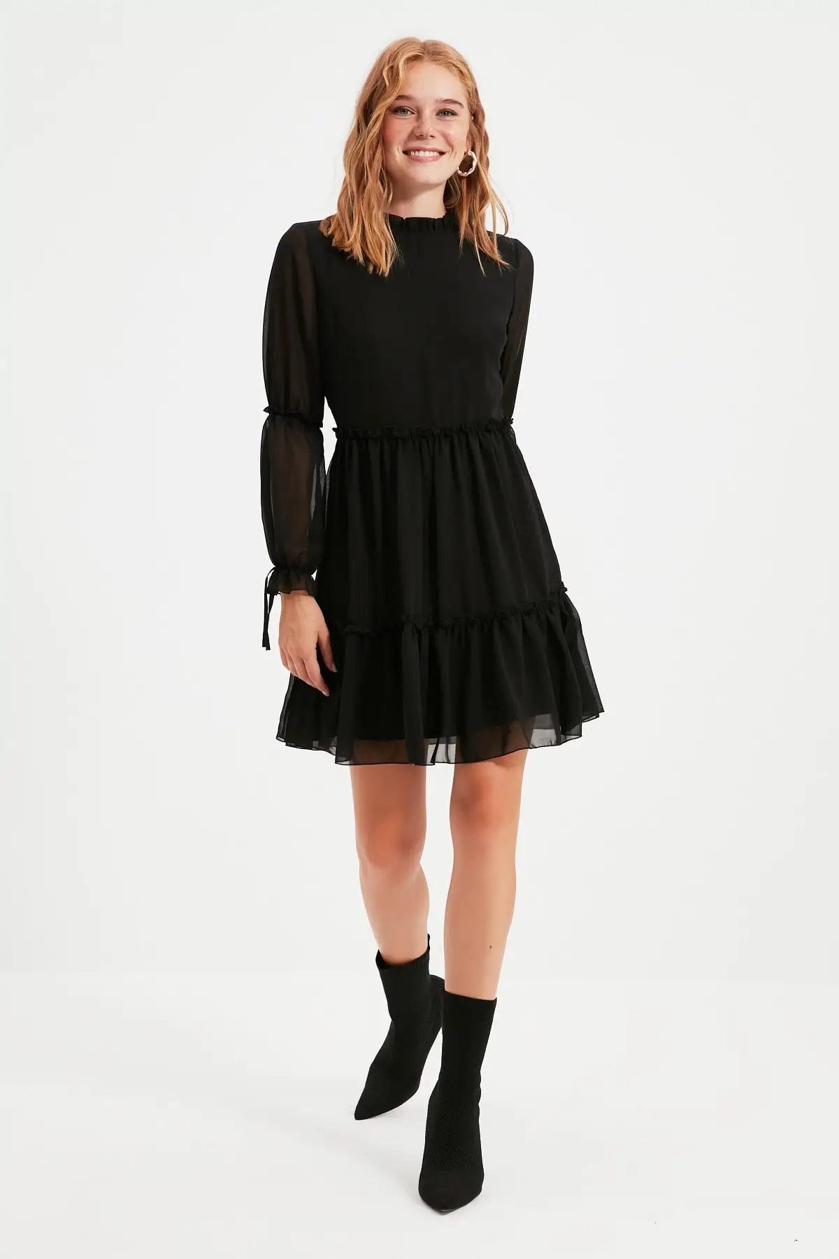 

Black Shirred Dress