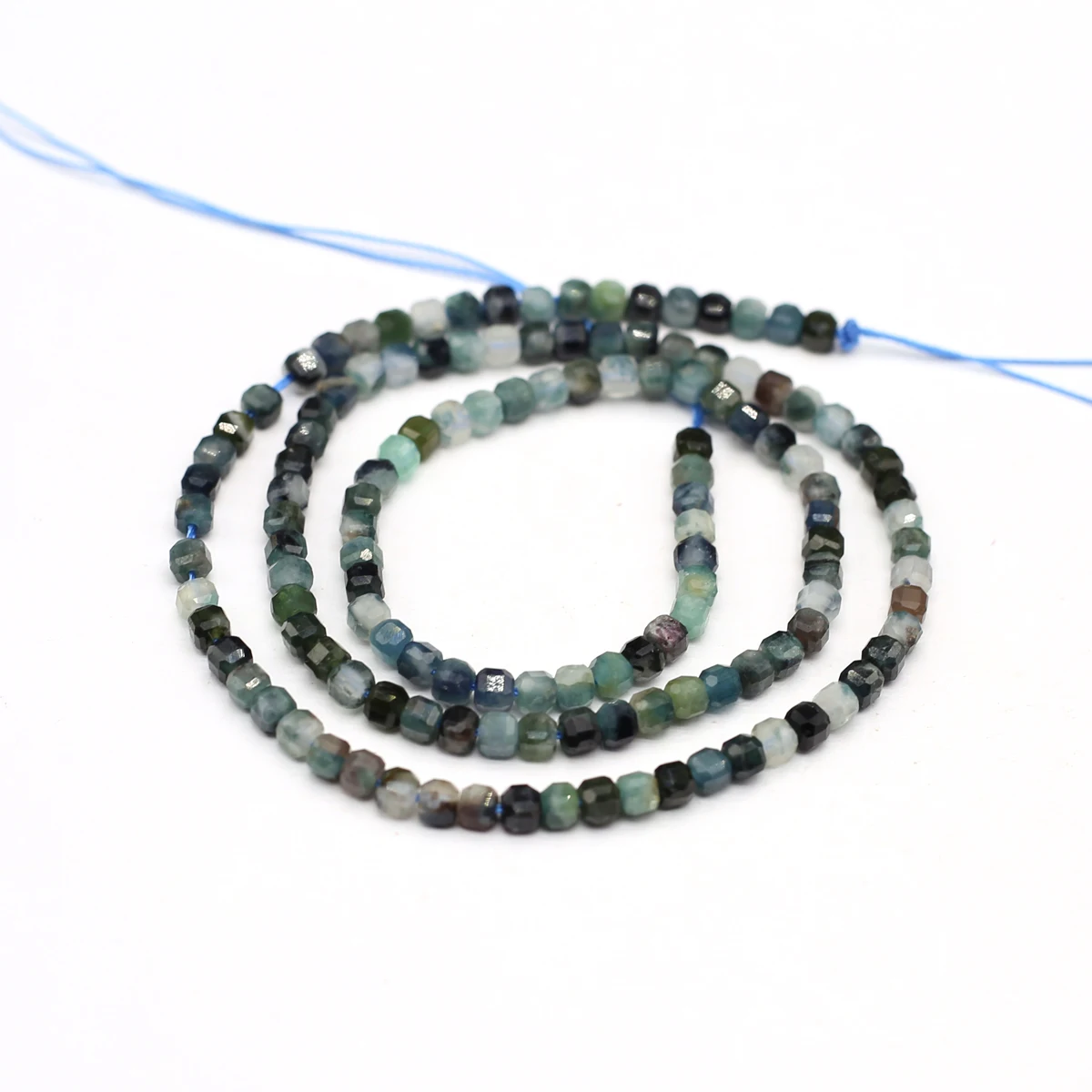 

2mm Blue Tourmaline Beads Faceted Natural Square Stones Loose Spacer Beads for Jewelry Making DIY Necklace Bracelet Accessories