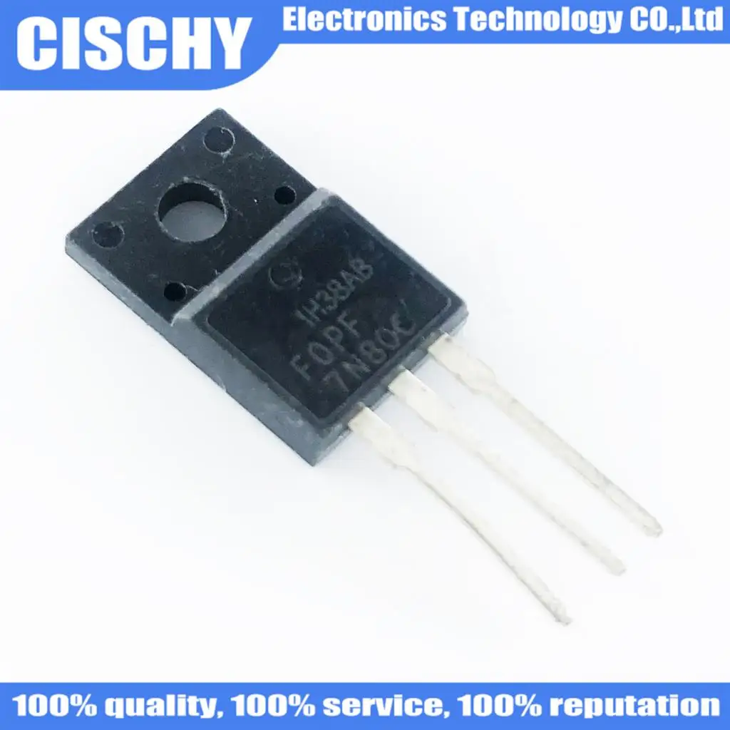 

10pcs FQPF7N80C TO-220F FQPF7N80 TO-220 7N80 7N80C 800V 7A original