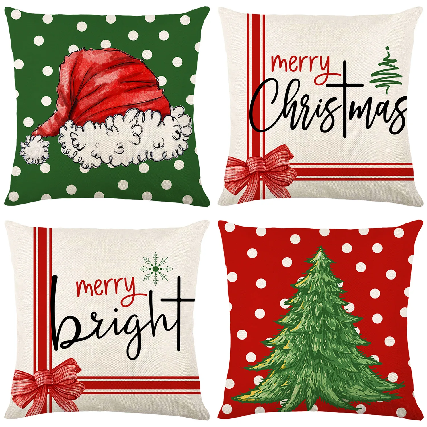 

Рождественская елка, односторонняя льняная подушка из полиэстера, наволочка для украшения дома, наволочка