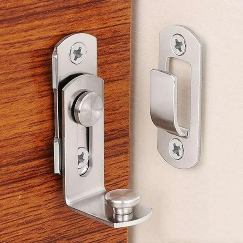 

1PC Door Lock Barn Cast Metal Hook Latch Texture Home Decoration Ornament Toilet s Right Angle Sliding Gate