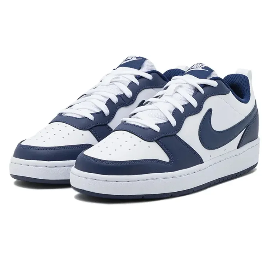 Nike Court Borough 2 Low Obsidian Нескользящие износостойкие легкие низкие кроссовки Gs Белый и