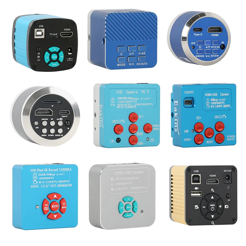 Видеомикроскоп 55MP 48MP 24MP 60FPS 4K HDMI USB Type C, камера с креплением, микроскоп, лабораторный телефон, планшет, BGA IC, паяльный ремонт