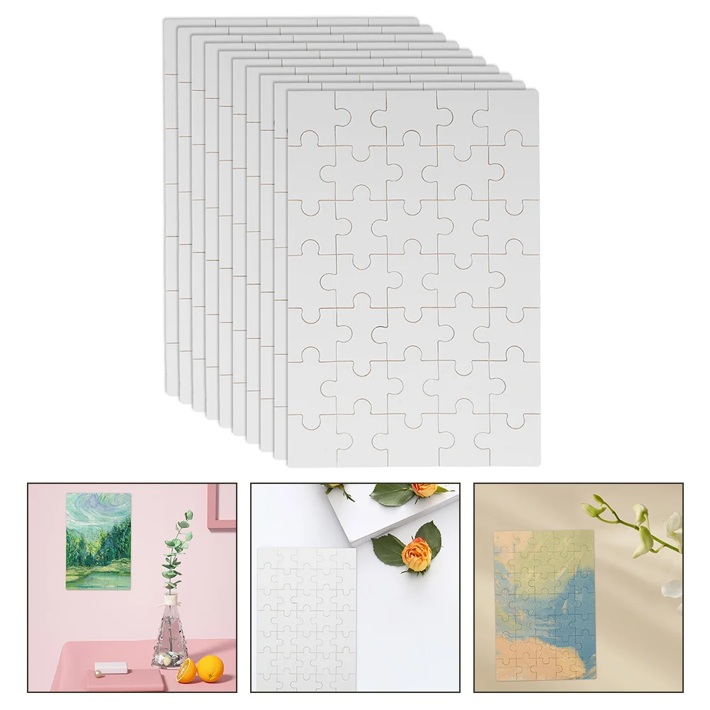 

10 Sheets DIY Blank Puzzle Sublimation Puzzles For Toy Jigsaw Transfer Supply Thermal Wood