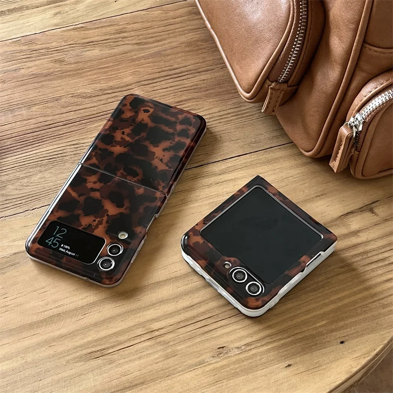 Черепаховый складной чехол для телефона Samsung Z Flip3 Flip4 Flip5 Flip6 W23flip W24flip