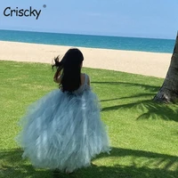 criscky kids dress for girls strap tulle fluffy princess eleagnt party tutu prom dresses children wedding evening bow gown