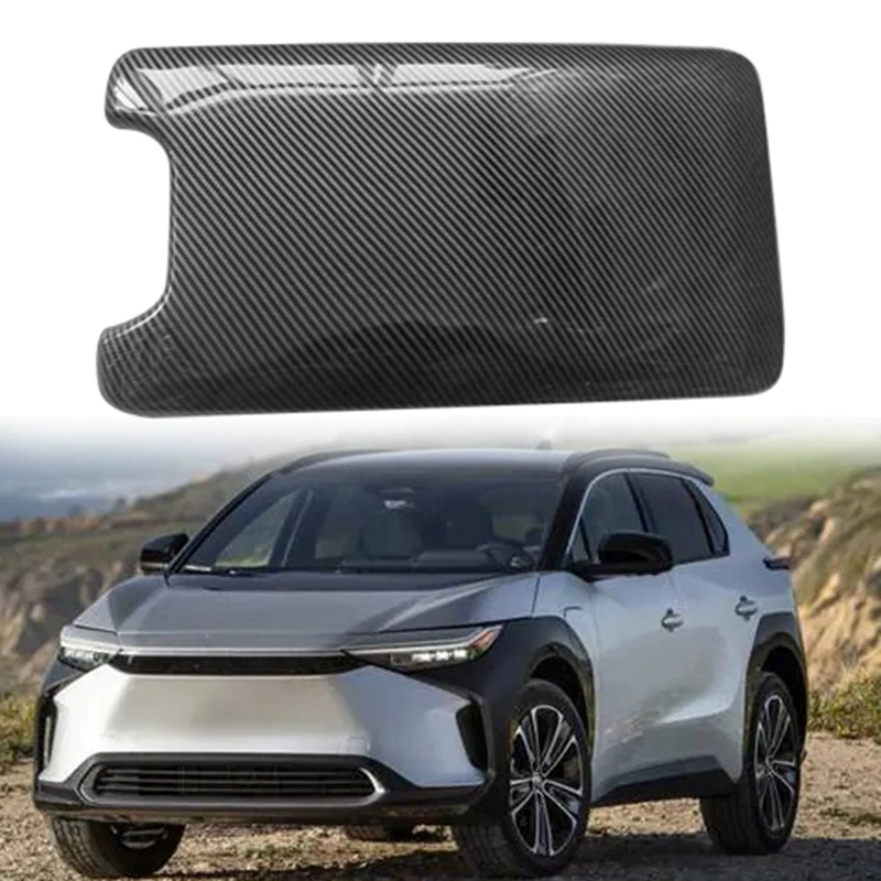 

Car Carbon Fiber Center Console Armrest Box Panel Cover Trim Decoration Stickers For Toyota Bz4x 2022 2023