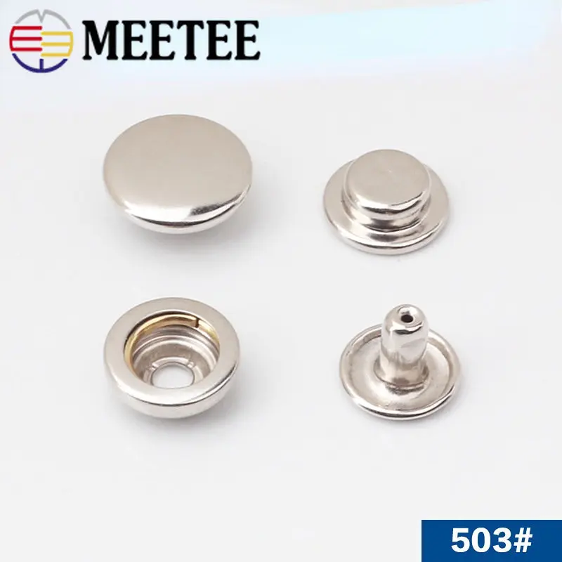 

50/100Sets 12mm Metal Snap Fastener Press Studs High Quality Invisible Buttons For Clothing Bags Combined Button Sewing Supplies