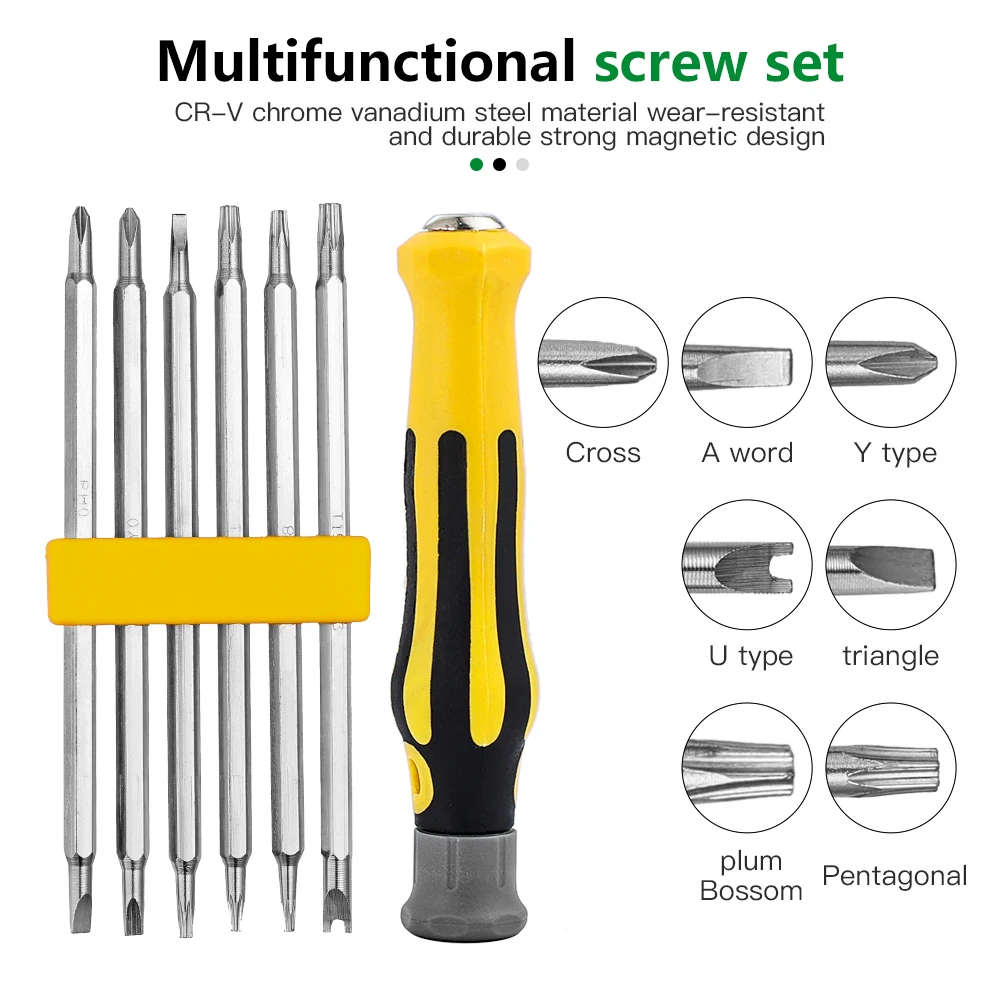 

6-in-1 Multi-purpose Screwdriver Set Mobile Phone Magnetic Screwdrivers Bits Repair Torx Ratchet Precision Screw Driver