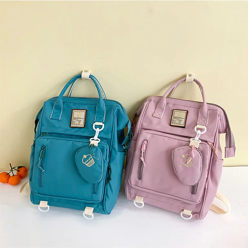 Solid Morden Children's Backpack Nylon Large Capacity Schoolbags Portable Fashion Handbag Shoulder Bag For Teenager Girls Boys enlarge