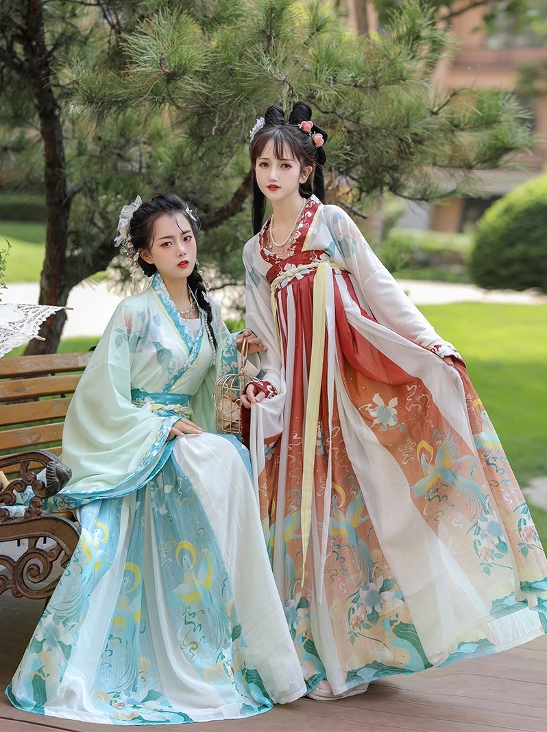 

Chinese Hanfu Dresses Suit Women's Traditional Style Embroidery Ancient Costume Clothes Autumn Cosplay Female Waist New Dress