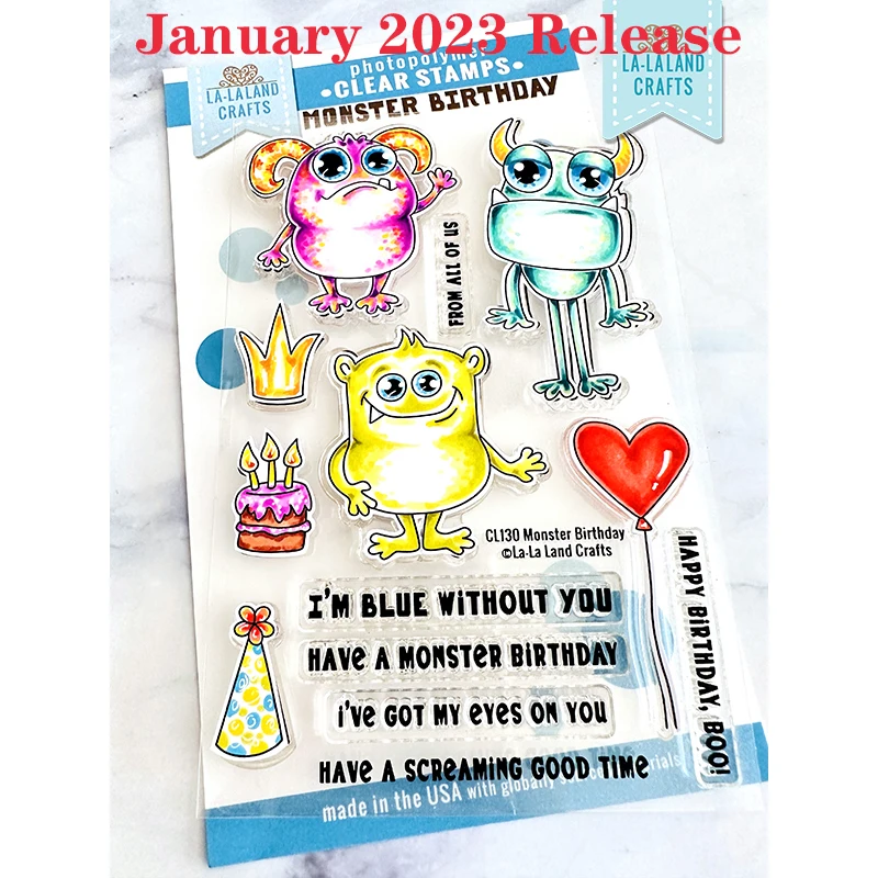 

Monster Birthday Stamps For Scrapbooking Paper Craft Handmade Card Album Punch Art Cutter January 2023 Release
