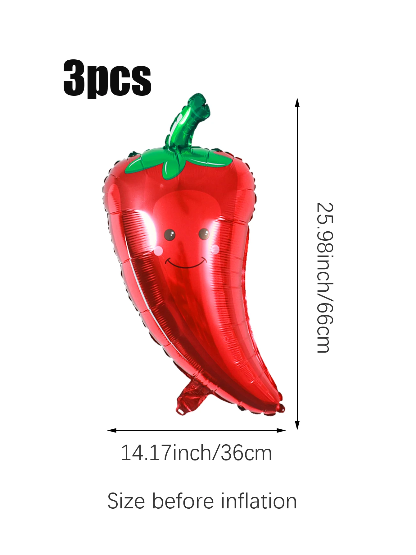 

Красные воздушные шары в форме перца 3 шт.