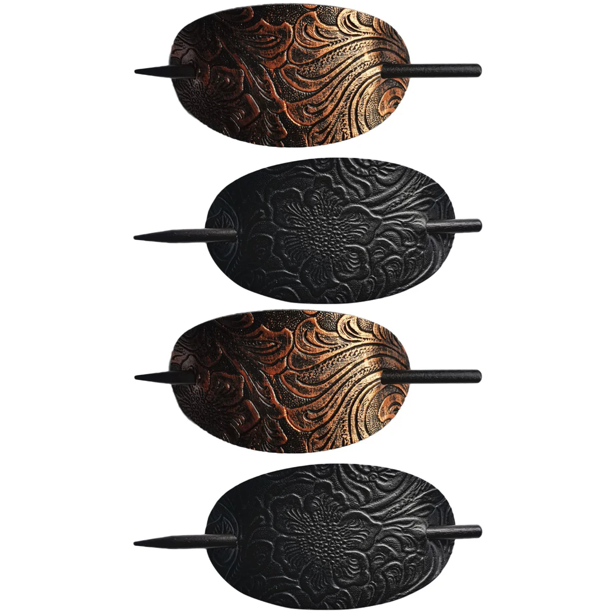 

4 Pcs Hairpin Stick Fork European Chignon Ponytail Clip Oval Shape