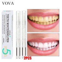 2pcs vova 5 seconds teeth whitening pen cleaning bleaching teeth remove plaque stains fresh breath oral hygiene dental tools
