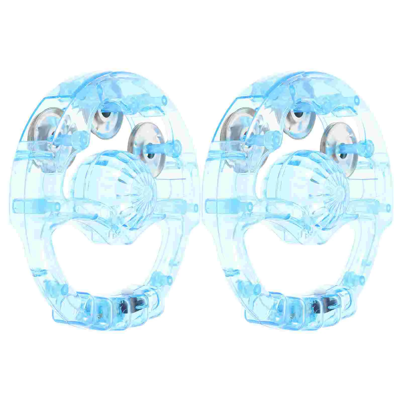 2 Pcs Flash Rattle Tambourines Musical Instrument Toys Light up Flashing for Adults