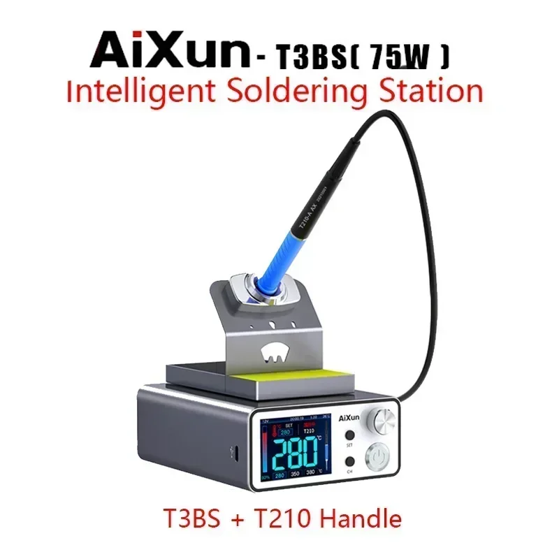 Фото Сварочная станция AIXUN T3BS 75 Вт с ручкой T115/T210 C210 C115, паяльник для мобильного телефона, инструменты для ремонта процессора SMD BGA №5