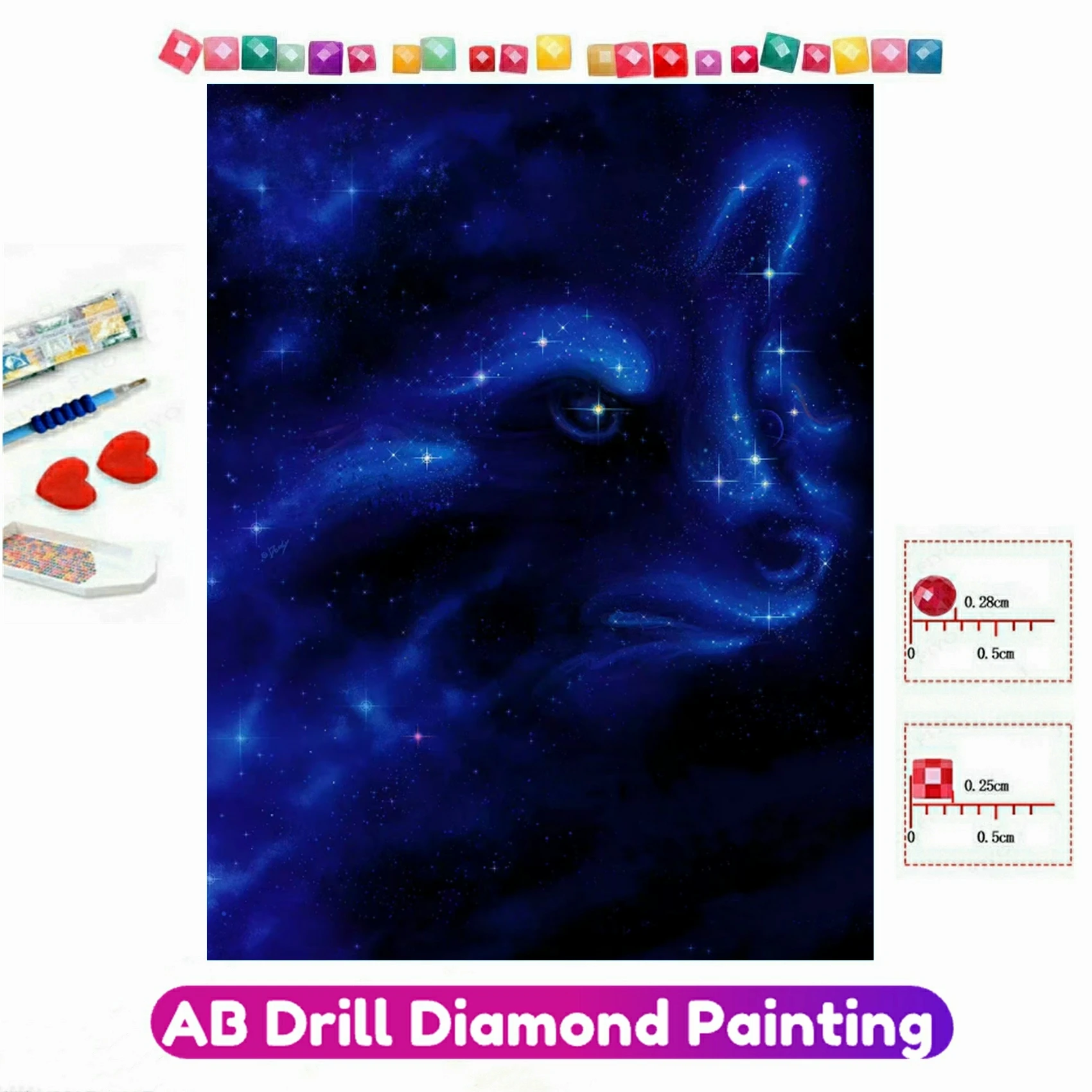 

Galaxy Universe Raccoon 5D AB Diamond Painting Embroidery Sky Animal Cross Stitch Kit Full Drill Mosaic Rhinestone Home Decor