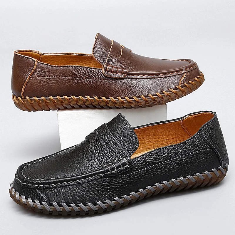 

Summer 2023 New Large Size Men's Shoes Fashion Retro Comfort Lightweight Casual Leather Shoes for Men Zapatos De Hombre