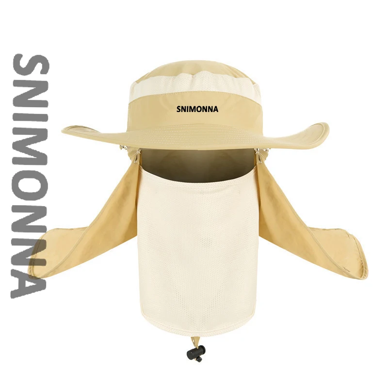 Уличная рыбацкая шляпа с широкими полями панама чехлом на шею мужская летняя