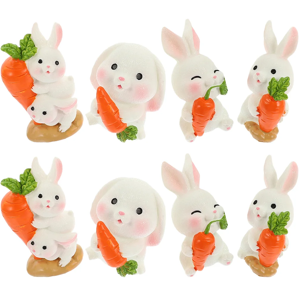 8 шт. кролик морковь орнамент детский сказочные сады миниатюры фигурки из смолы