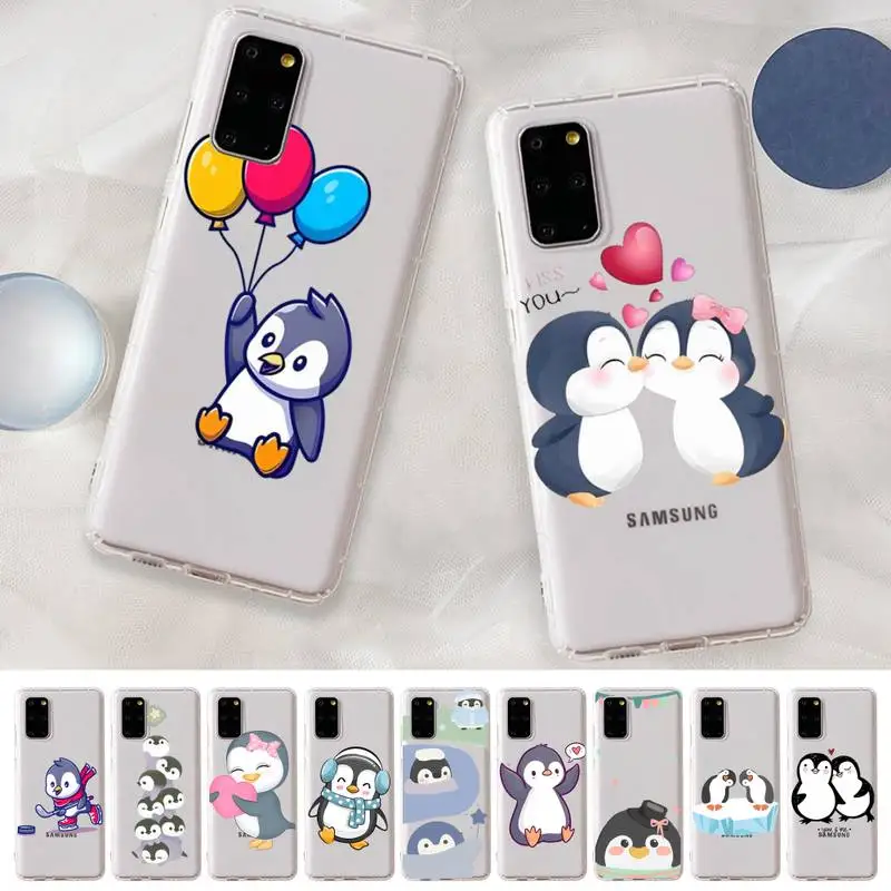 

Cartoon Penguin Phone Case For Samsung S 20 21 22 23 for Redmi Note7 8 9 10 for Huawei P20 30 40 Clear Case