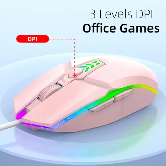 1600 DPI USB Fiber Wired Computer Mouse Mute Luminous Mouse 6 Keys Ergonomic PC Laptop Gaming Accessories Laptop Accessories 4