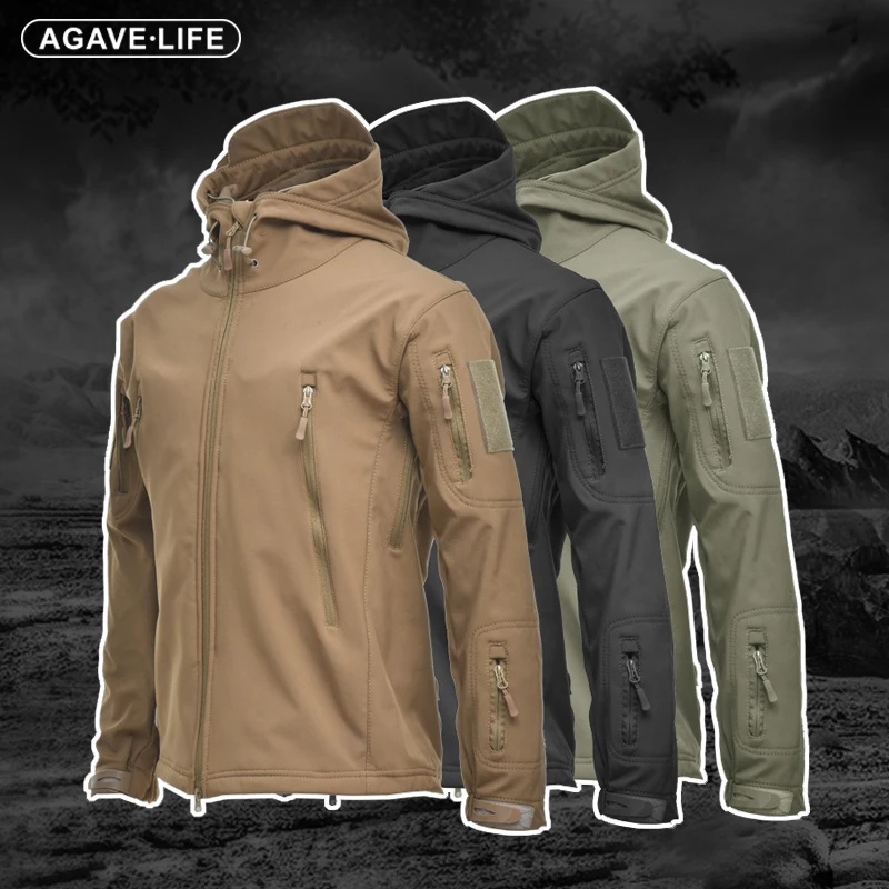 

Куртка мужская тактическая камуфляжная, водонепроницаемая теплая ветровка в стиле милитари, армейская одежда, мягкая оболочка акулы, зима