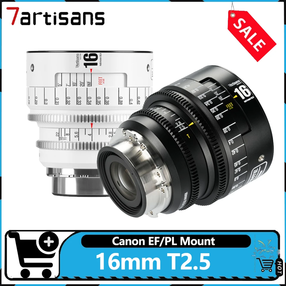Фото Серия кинообъективов 7Artisan INFINTE 16mm T2.5 Pro Grade Eternal Vision Consistent Prime, совместимая с камерами Canon EF/PL. №1