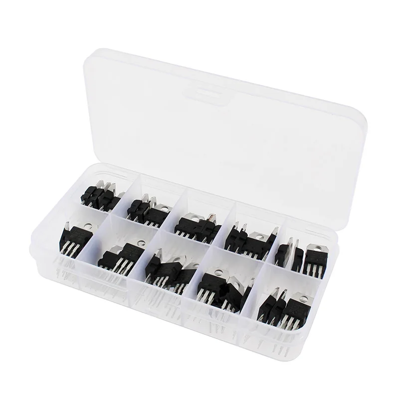 

50PCS L7805CV TO220 L7805 TO-220 LM317T L7806CV L7808CV L7809CV L7810CV L7812CV L7815CV L7818CV L7824CV Transistor Kit