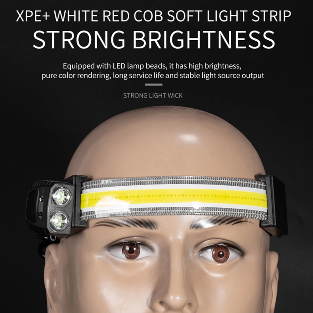 

Powerful Sensor Headlight COB LED Head Lamp Flashlight Outdoor Camping Torch