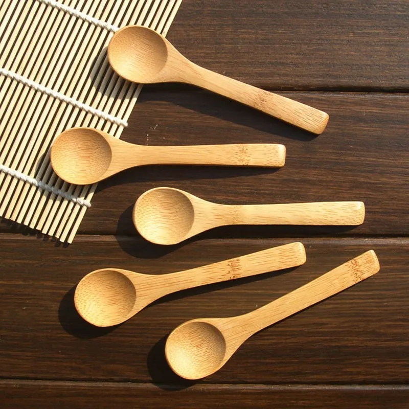 

10Pcs/Set Wooden Honey Spoon Ecofriendly Household Tableware Bamboo Kitchen Condiment Scoop Coffee Spoon Dessert Spoon Teaspoon